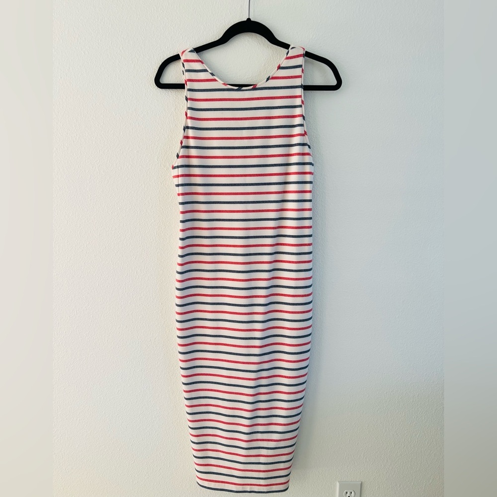Zara Striped Midi Dress - Red, Blue, White 🇺🇸
